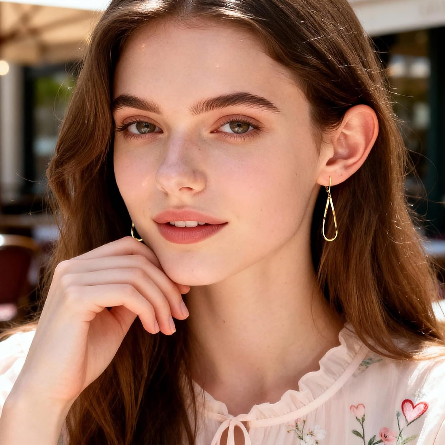 Silver Teardrop Leverback Earrings for Women Trendy Waterdrop Drop Twisted Dangl