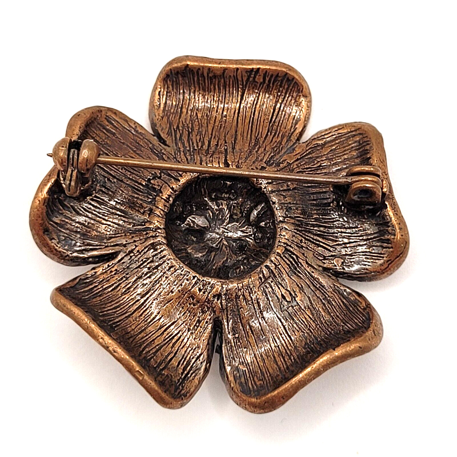 3 Flowers Sparkling Rhinestone Glossy Enamel Metal Floral Trio Brooch Pin Set