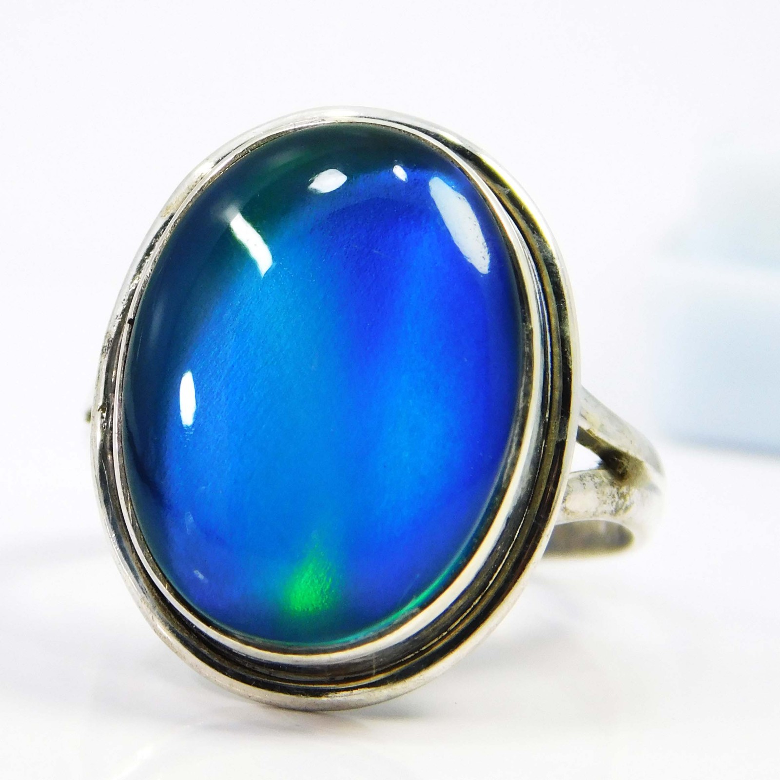 Natural Aurora Opal 16x12mm 925 Sterling Silver Ring Fine Jewelry Gift for Self