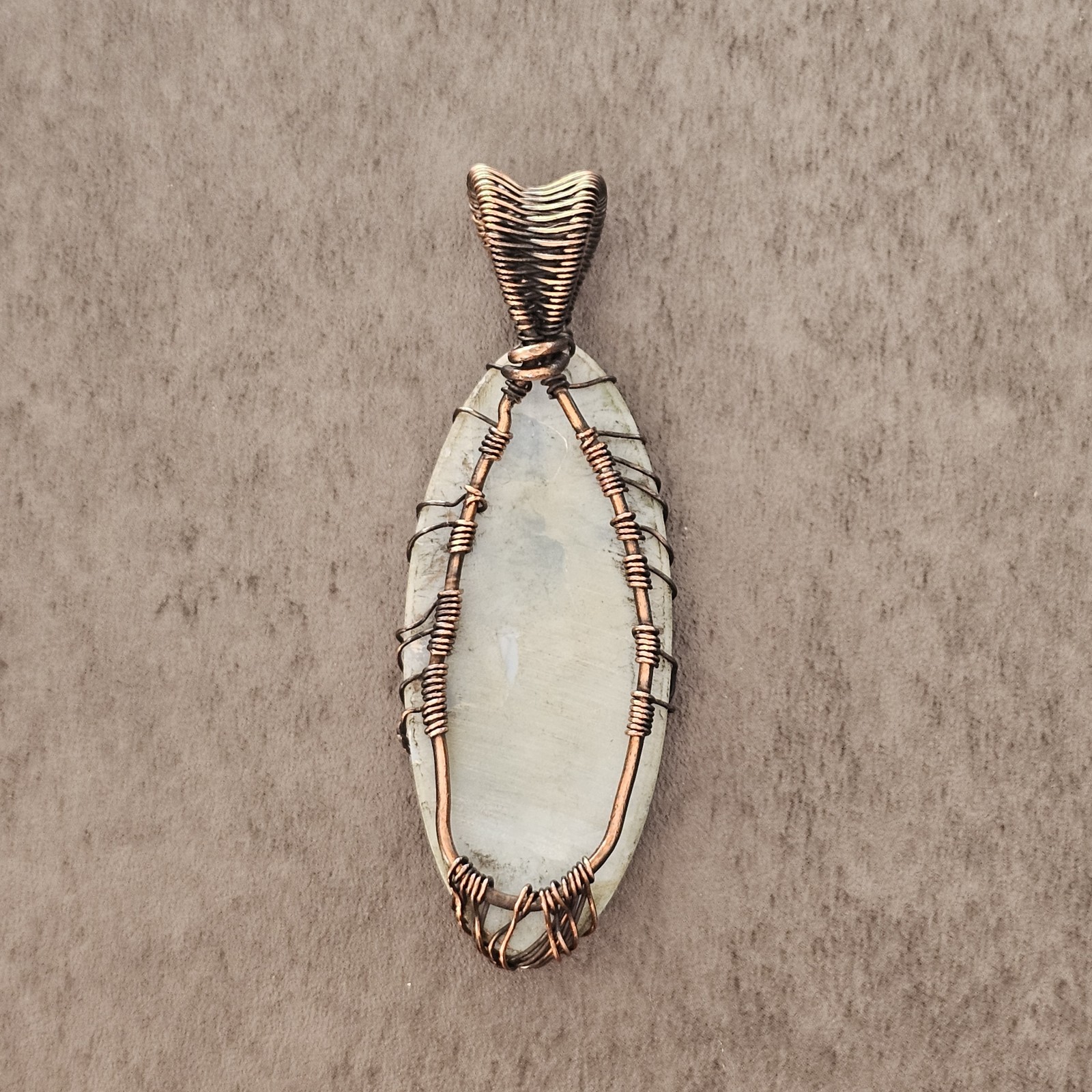 Blue Lace Agate Copper Wire Wrapped Tree Of Life Pendant 2.75″ Genuine Gemstone