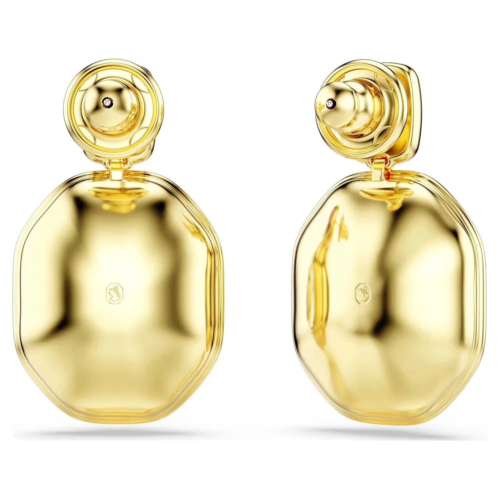 Swarovski Chroma Drop Earrings, Asymmetrical, Octagon Cut, Gold Tone 5705582