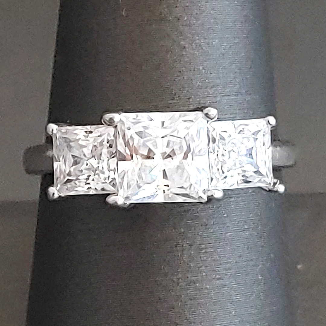 925 Sterling Silver CZ Engagement Ring Cubic Zirconia JCM Size 9