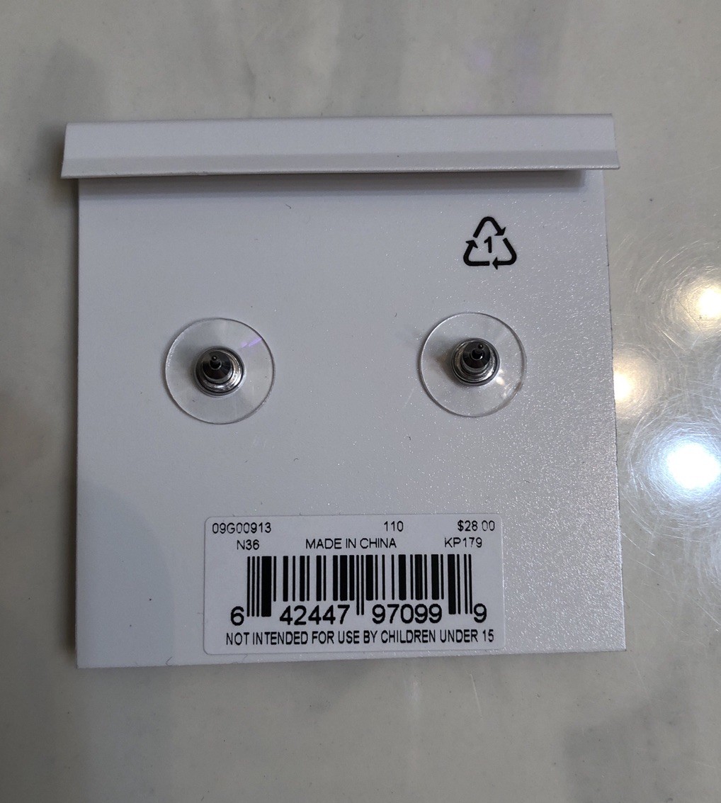 Karl Lagerfeld White & Black Enamel Mini Sitting Choupette Stud Earrings NWT