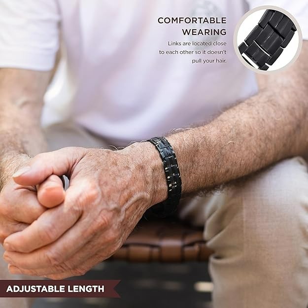 Pulsera magnética para hombre y mujer de 4000 Gauss – Negra