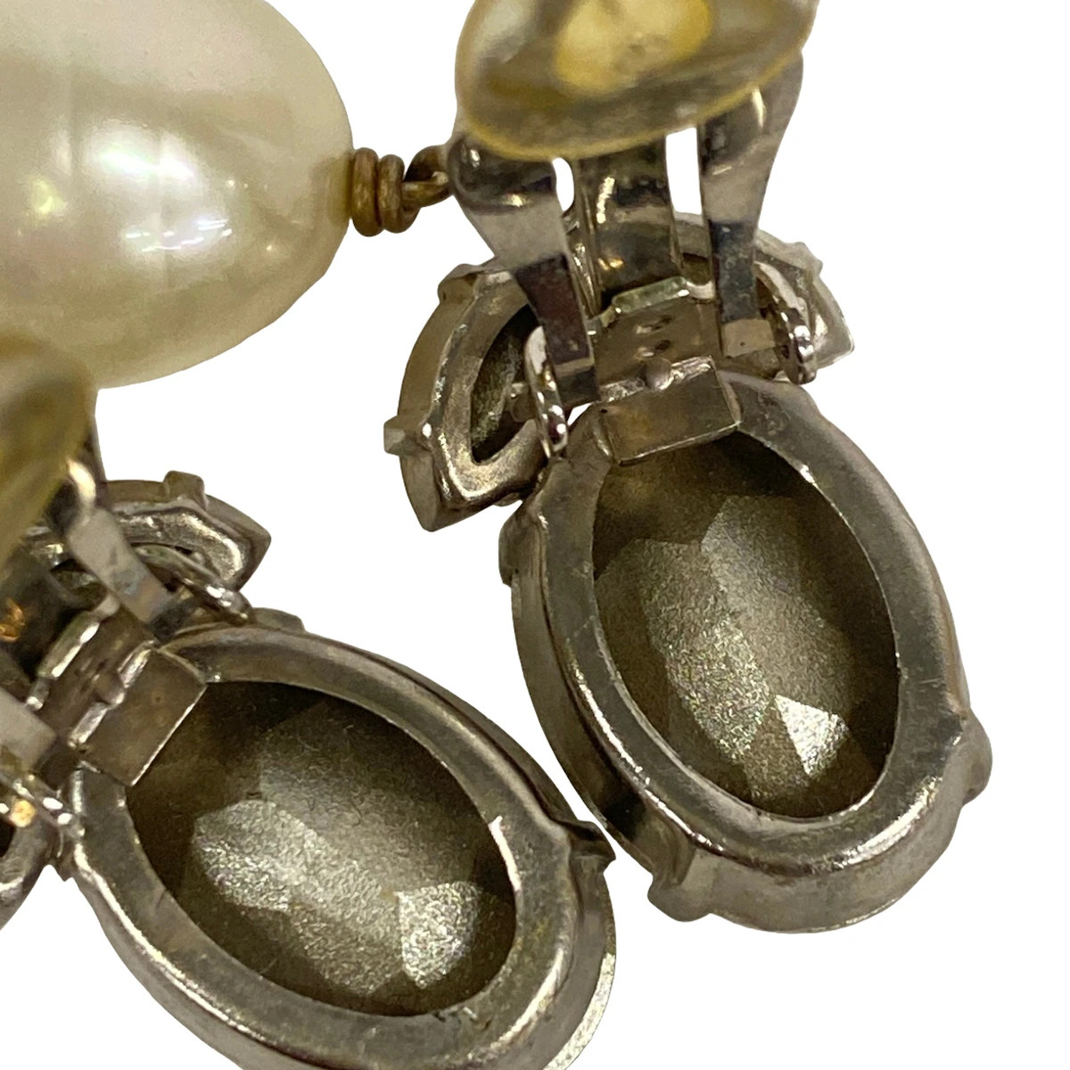 PHILIPPE FERRANDIS – Clear Cream Hardware Rhinestones Faux Pearl