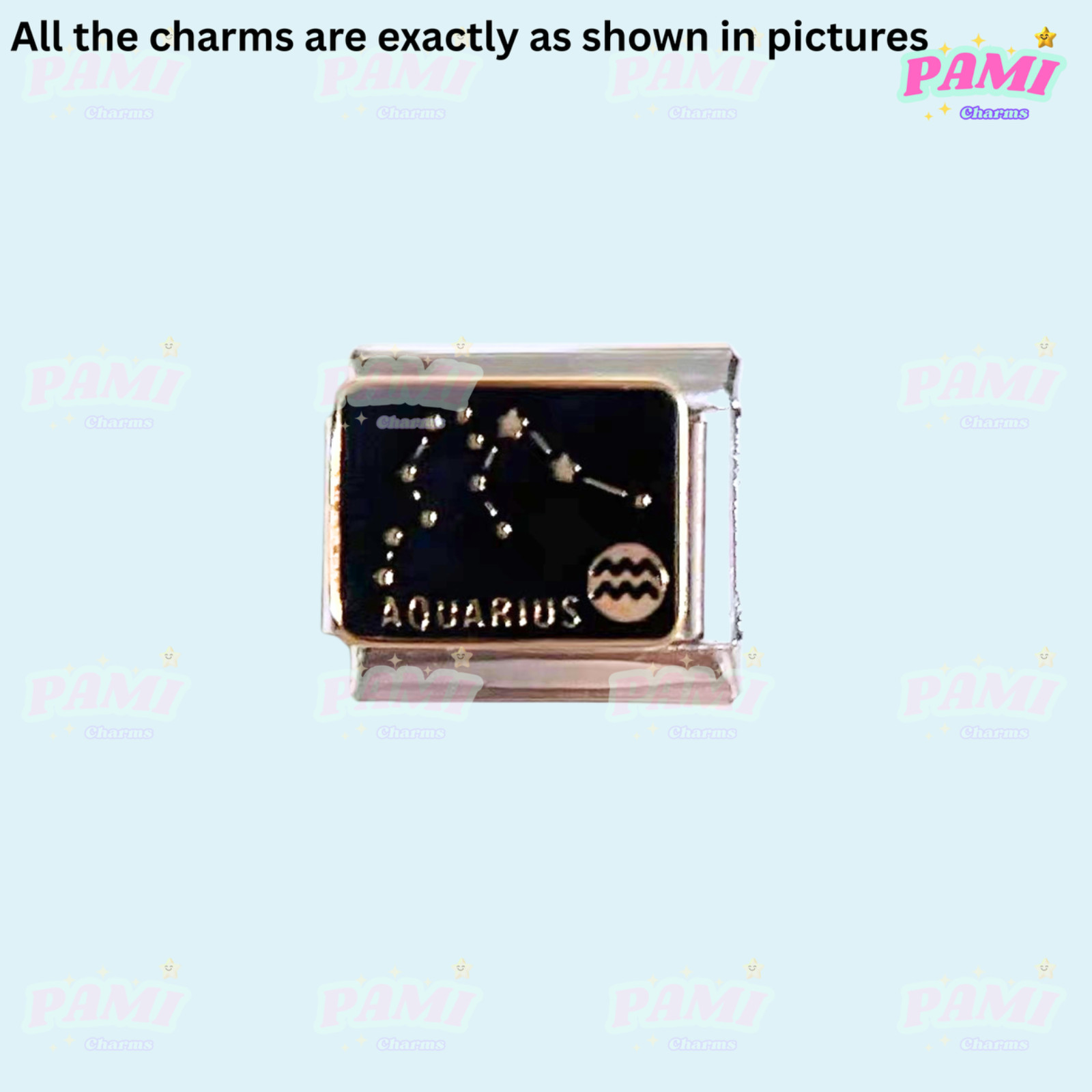 Italian charm 12 zodiac Star signs Fits All major Brands Italian charm bracelet