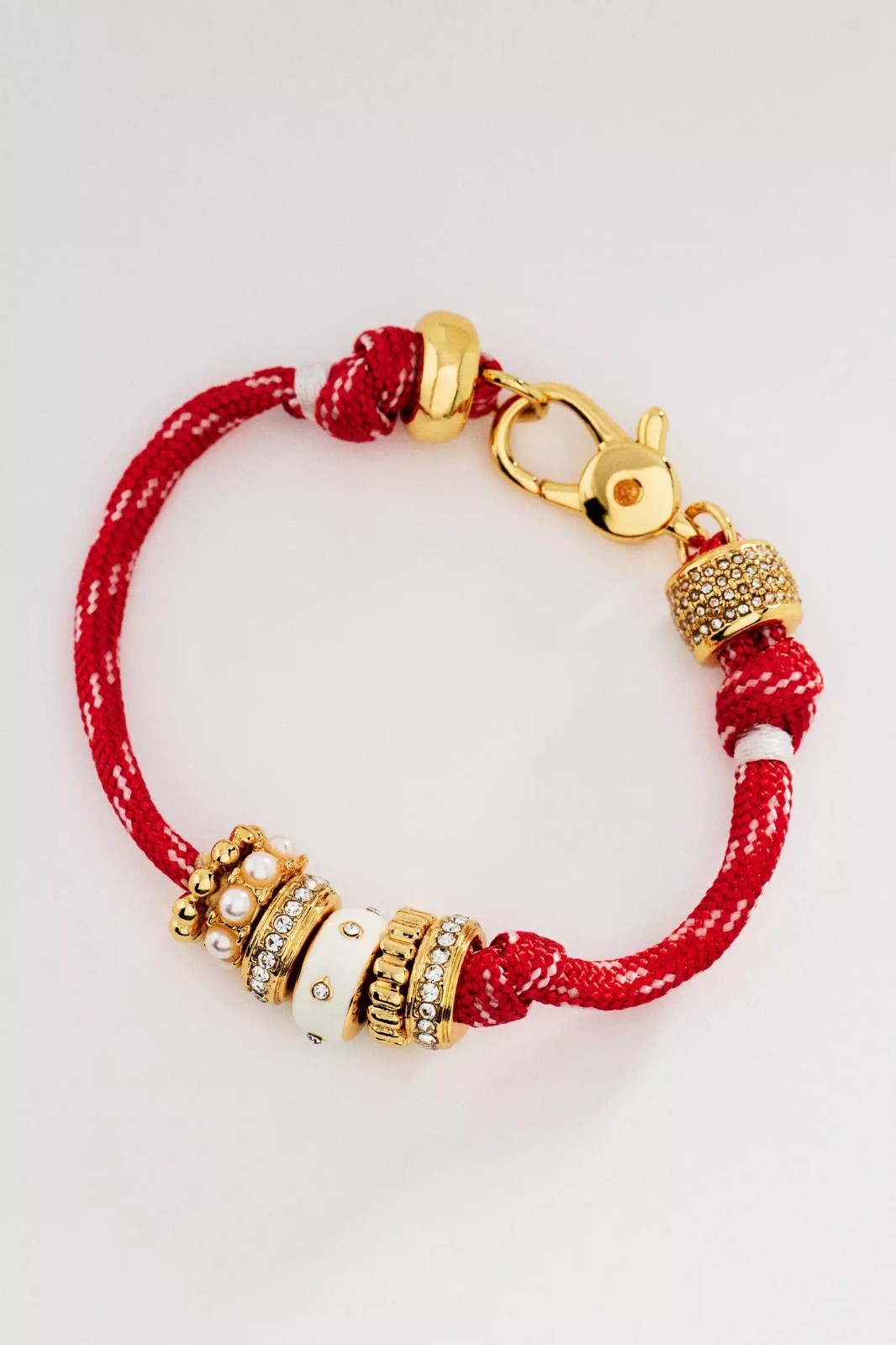 NWT Anthropologie Corded Charm Bracelet Red