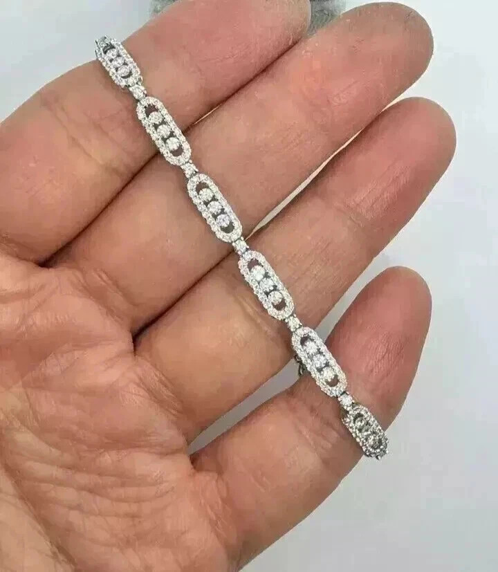 5ct Round Cut Simulated Diamond Stunning Tennis Bracelet 14k White Gold Plated
