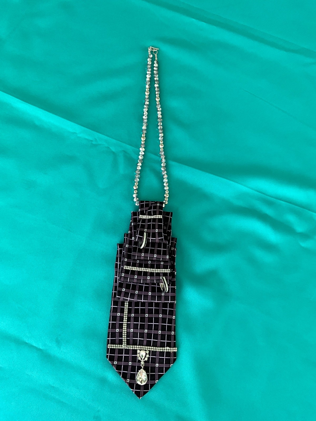 Sparkle and Rhinestone Tie Necklace