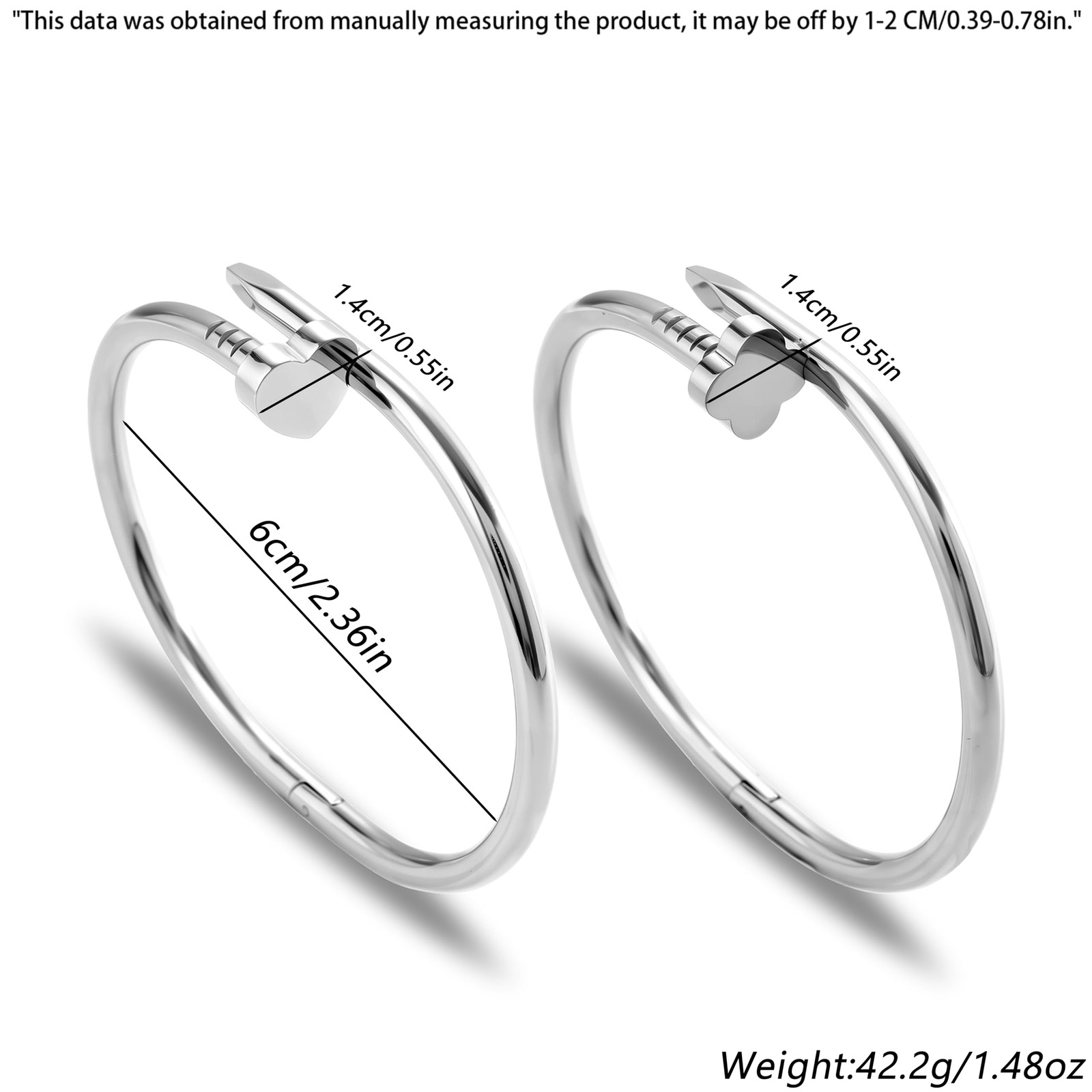 Gold Bangle Bracelets for -2PCS Friendship & Love Bangle Bracelet Clover Nail…