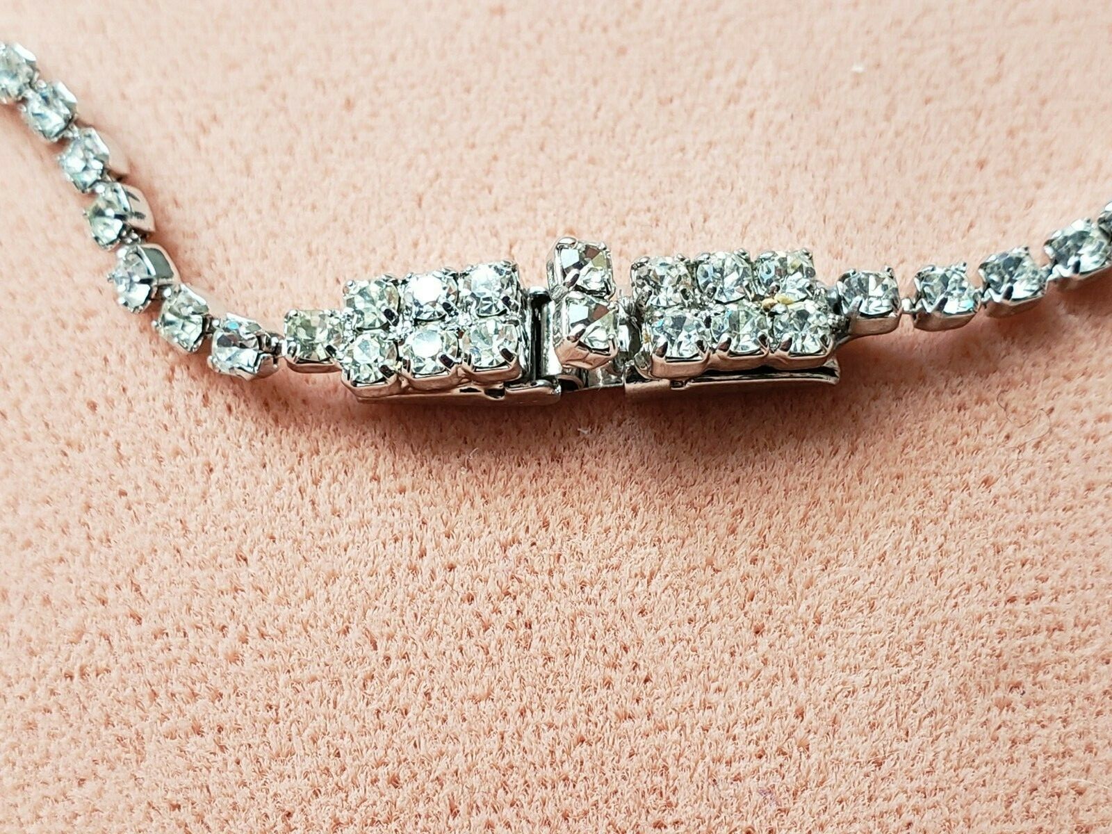 GENUINE * RHINESTONE * NECKLACE 16″+3.25″ LONG, Made in KOREA #4