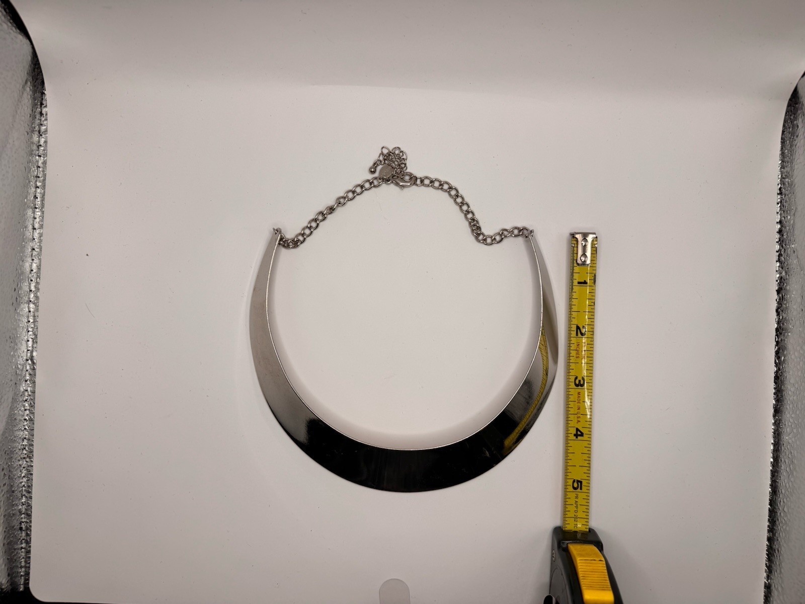 Express Chunky Silver Tone Statement Collar Necklace 2010s Modern