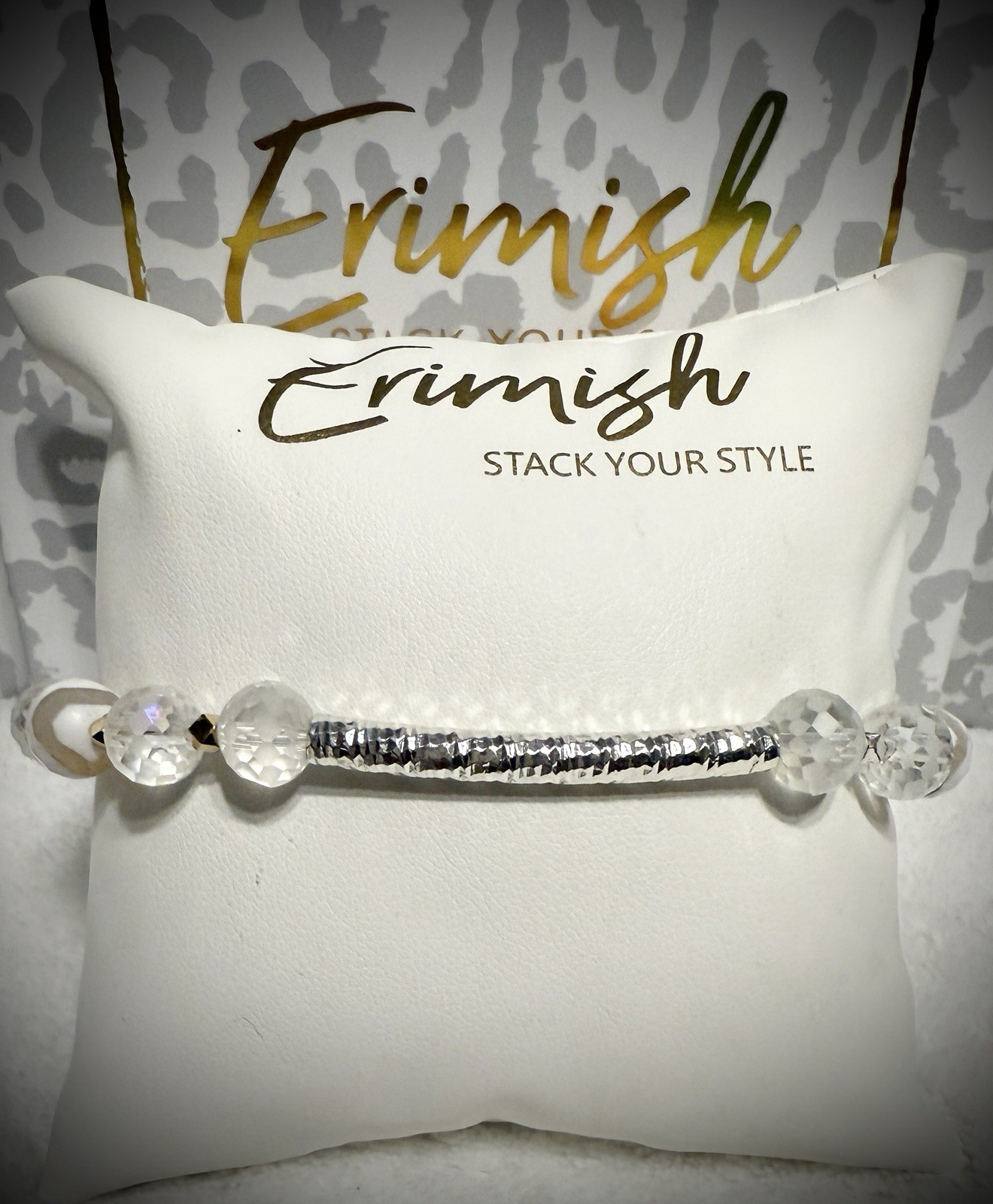 NEW! ERIMISH BRACELET- Clear, White Stone & Silver Regular Or Extended