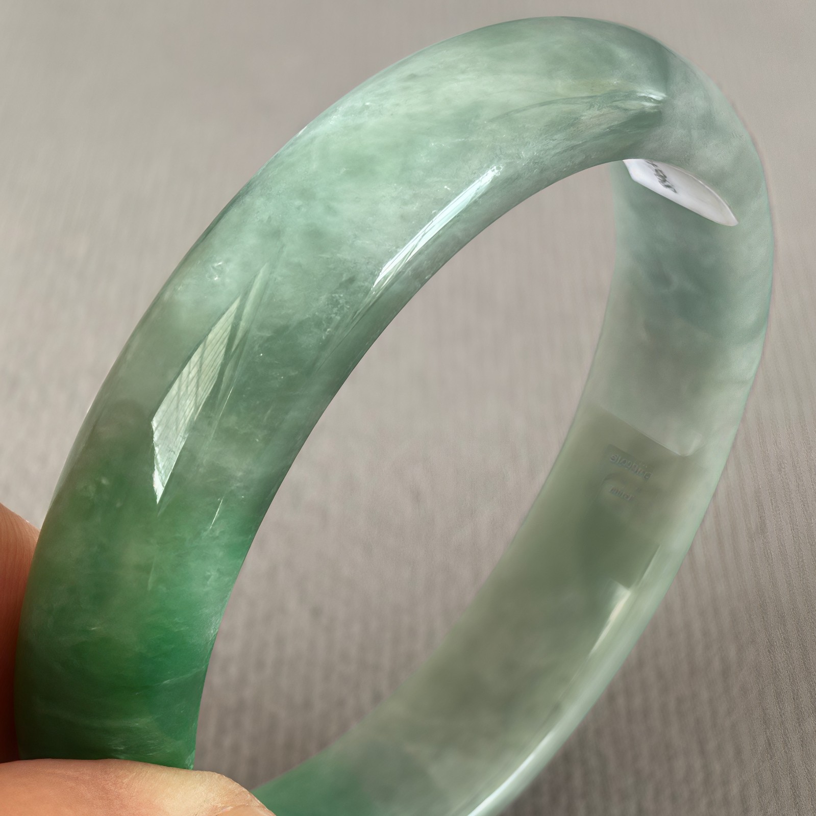 59mm Natural Green Jadeite Jade Bracelets Burma Emerald Jade Bracelet Bangle
