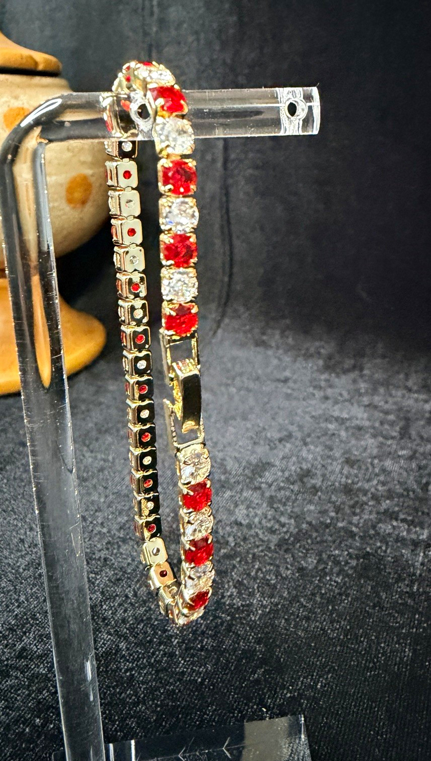 Beautiful CZ Tennis Bracelet 7in 4MM 14K GP W/Box clasp