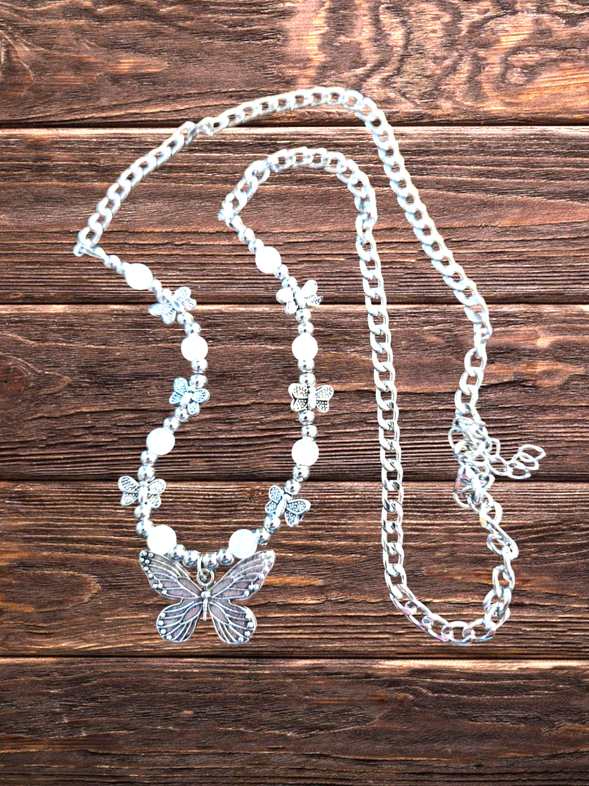 Butterfly Pendant Necklace Faux Pearl Jewelry Next Day Shipping