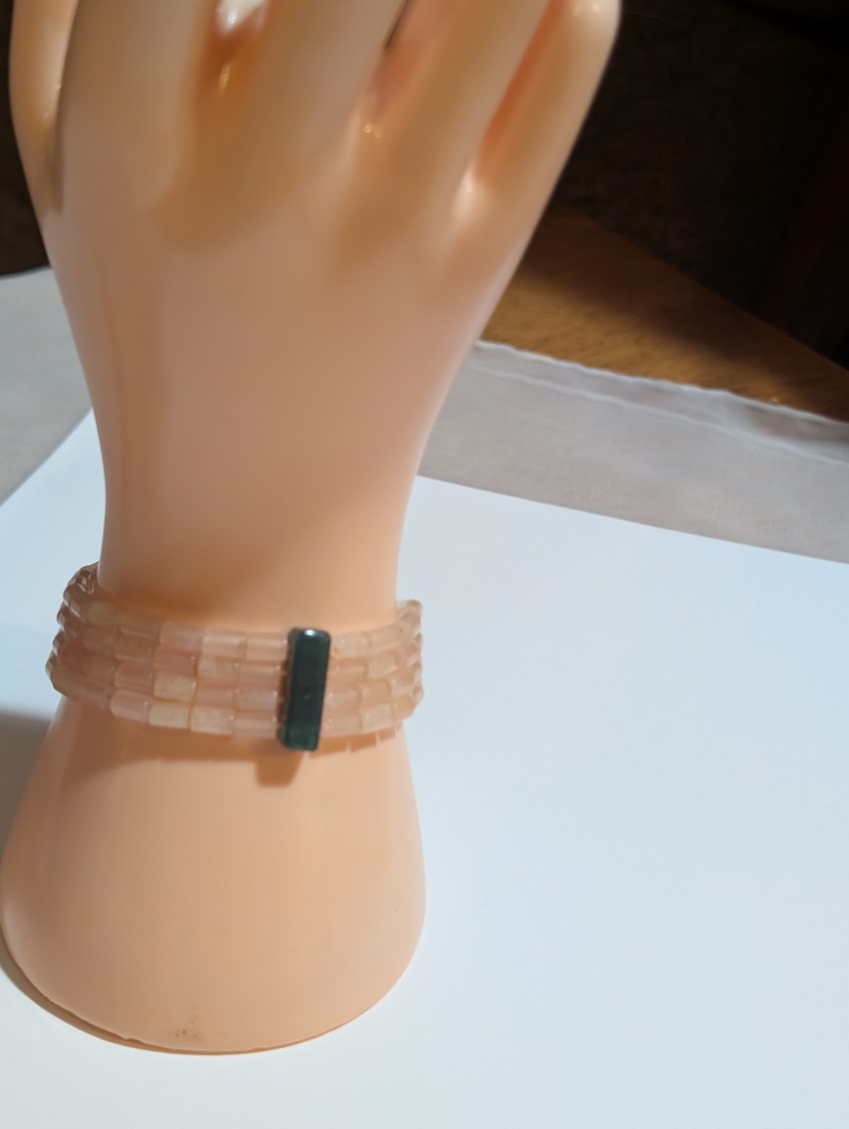Stella Pace Genuine Rose Quartz Crystal Multi-strand Stretch Power Bracelet