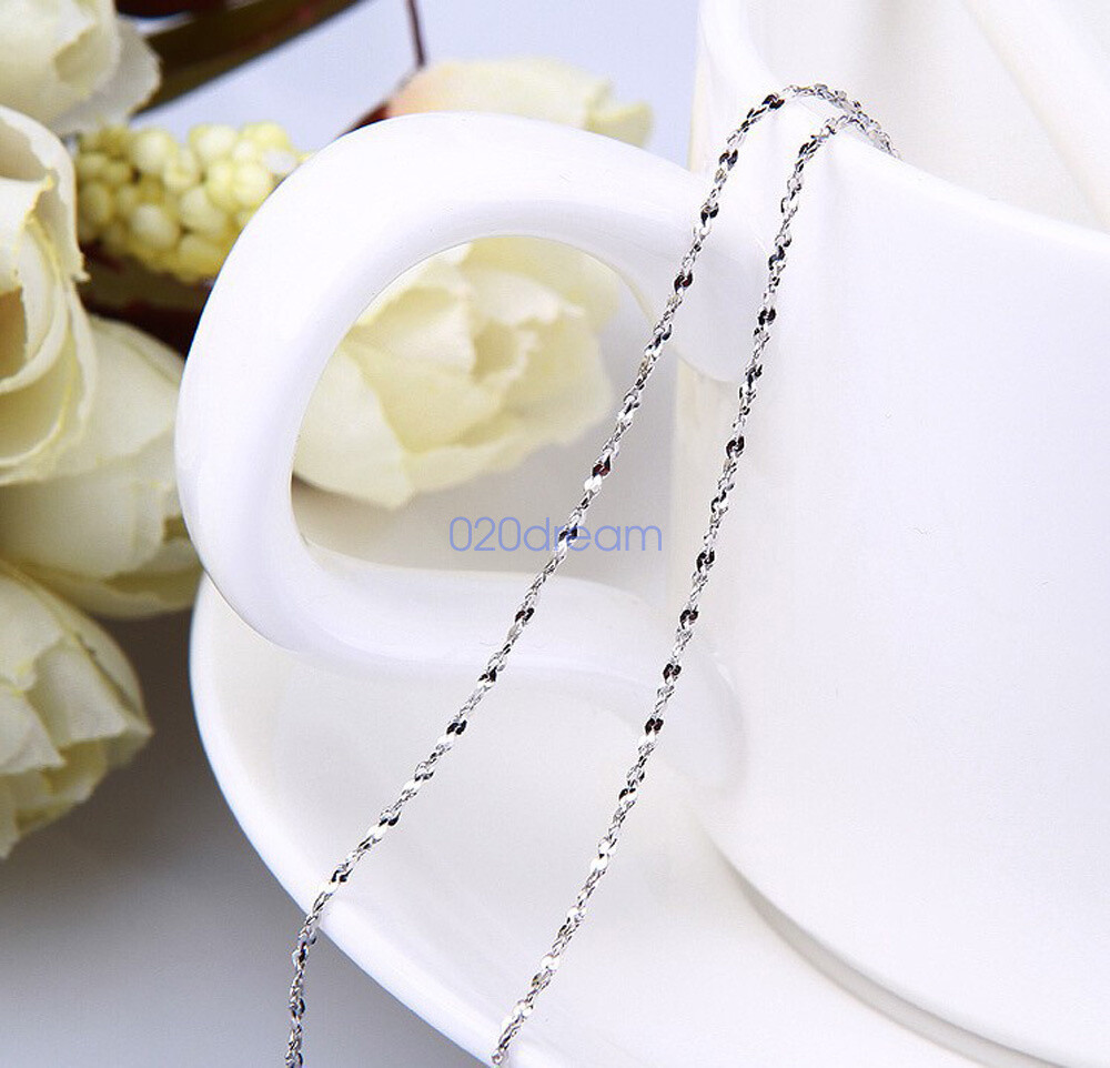Real 925 Sterling Silver Necklace 1.2MM Starry Chain Extend Adjustable Stamped