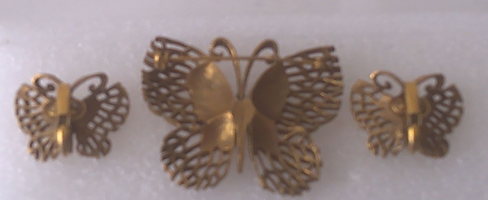 Butterfly Pin and Earrings