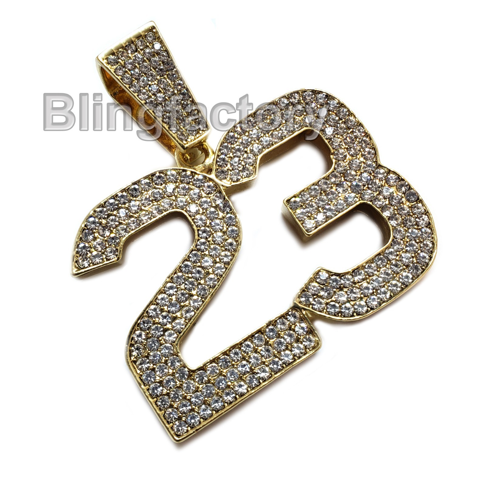 Hip Hop Iced Gold Tone Number 23 & 18″ Iced Rollie Link Choker Chain Necklace