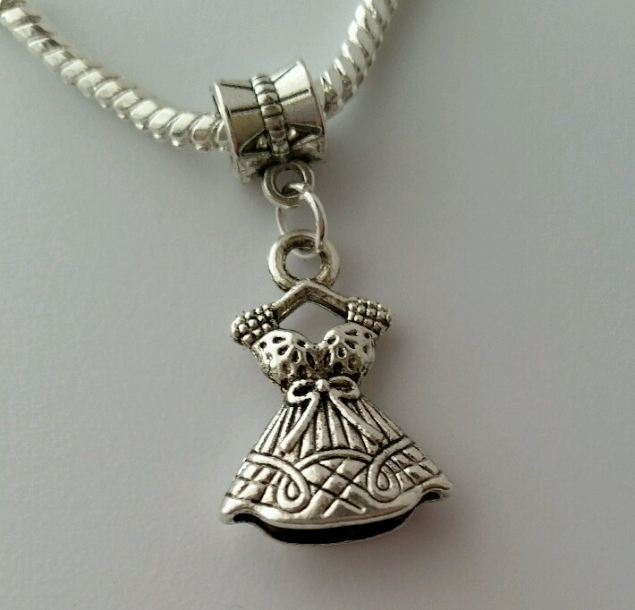 Princess Dress Girl Clothes Daughter Dangle Bead for European Charm Bracelet