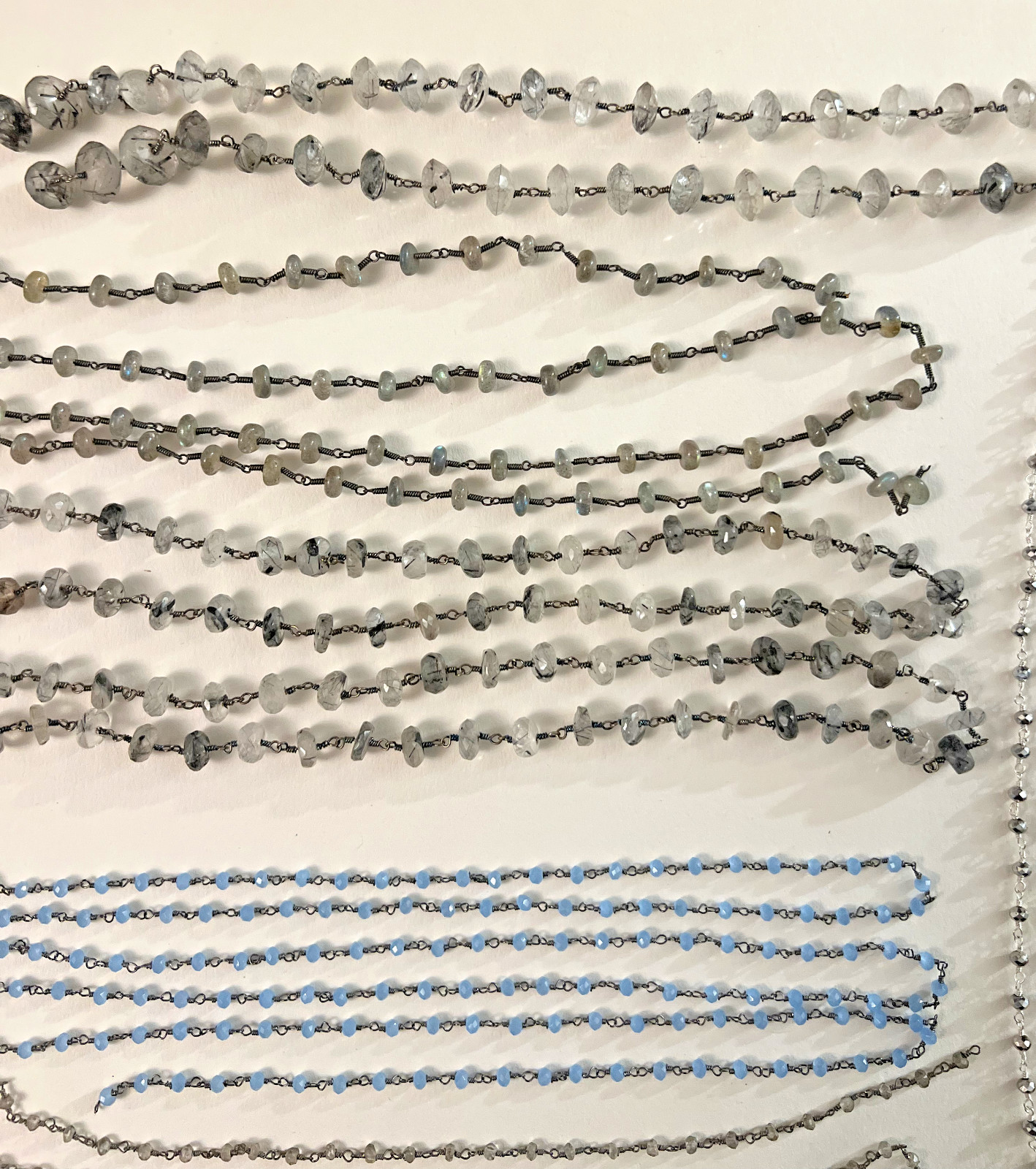 Hand Made Stone Metal Chain Various Sizes & Lengths 4.5 Ounces