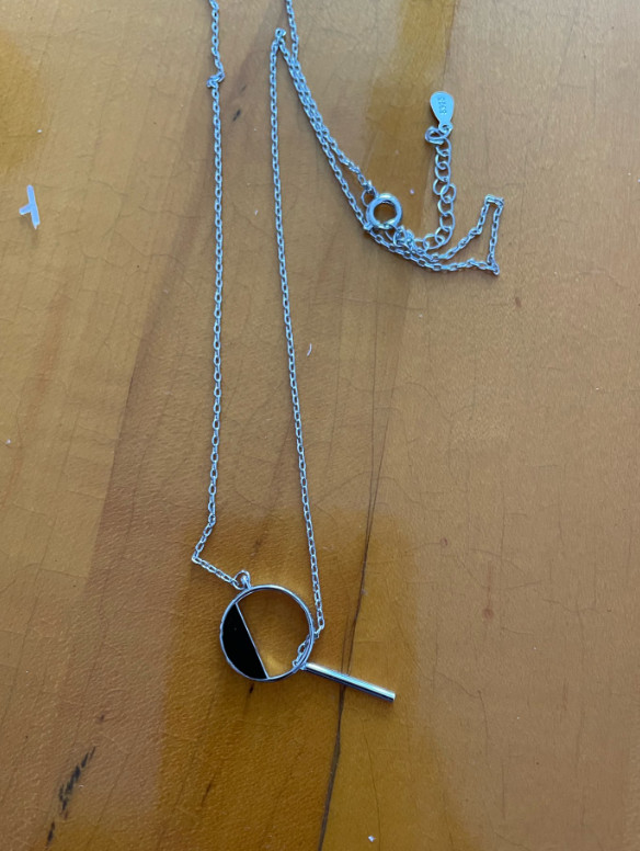 Silver Necklace 925 Sterling Shiny And Exquisite Round Rectangle Choker Jewelry