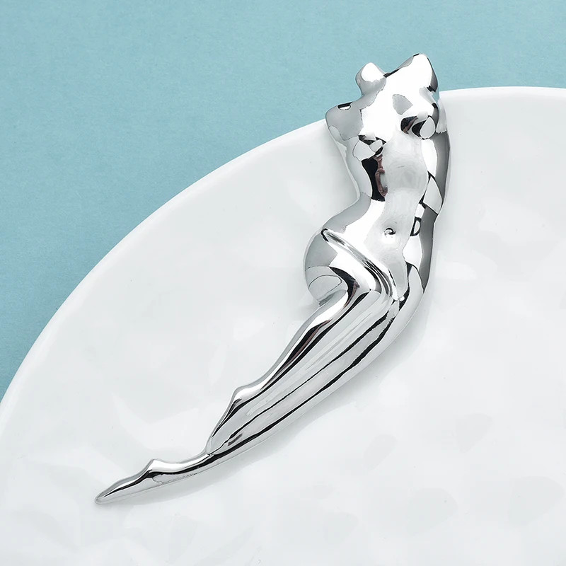 Wuli&baby Stainless Steel Lady Body Brooches For Women Unisex 2-color Sexy-girl
