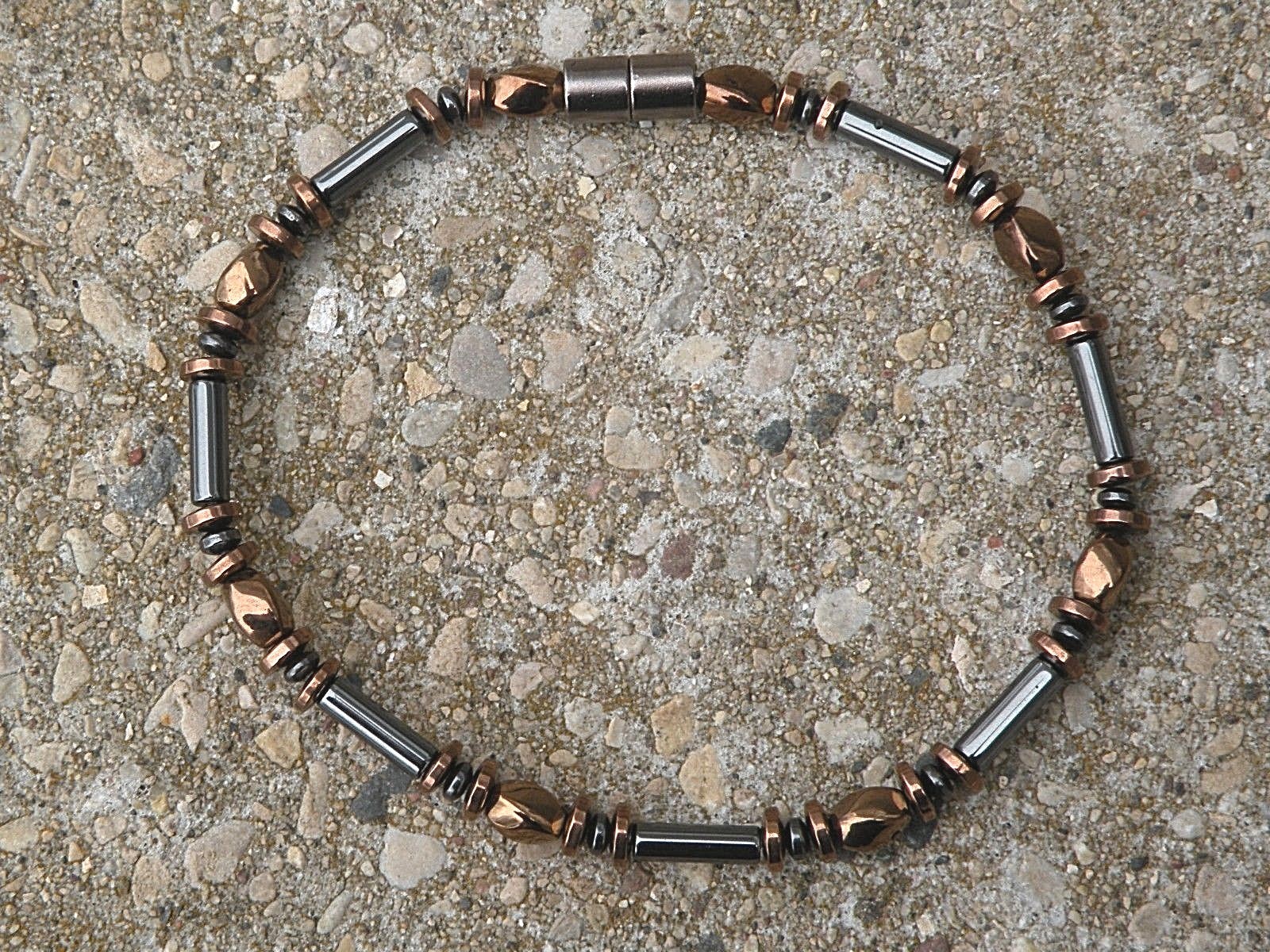 100% Magnetic Hematite Black N Copper BRACELET ANKLET NECKLACE Therapy AAA+