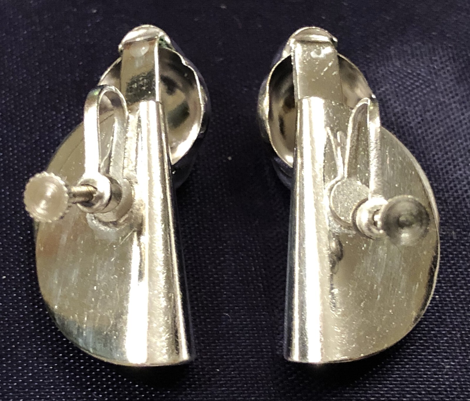 Vintage Silver Tone, Art Deco, Art Nouveau, Ball & Cone, Metal, Earrings