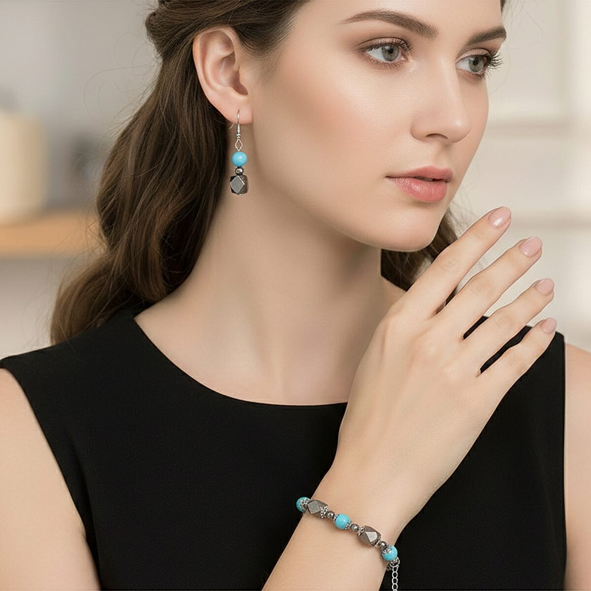 Terahertz 42ctw Pearl Bracelet Elephant 6.5-8.5In Earrings Stainless Steel