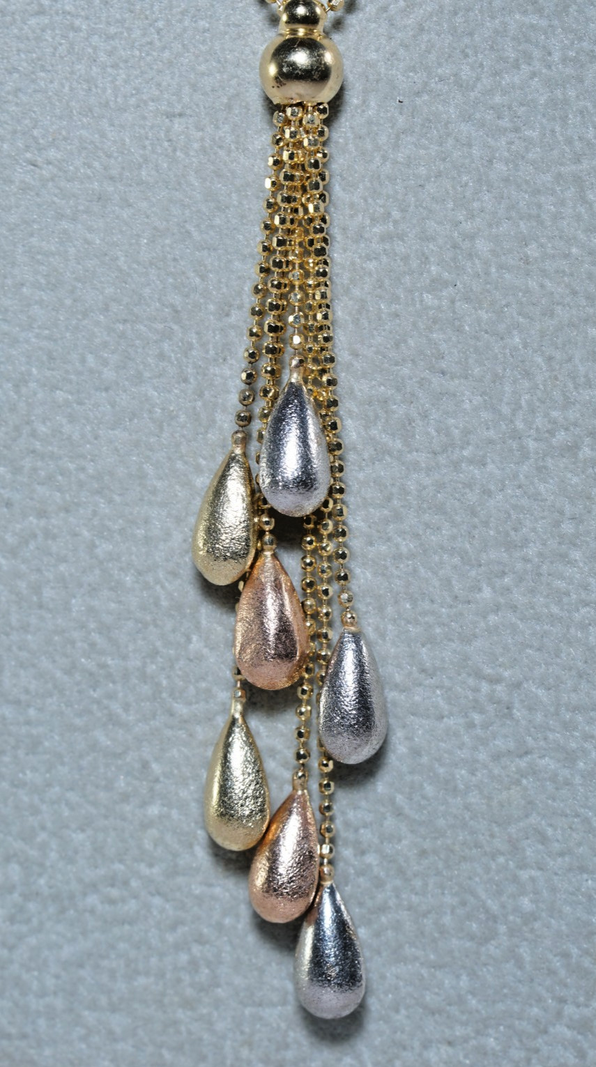 HANNOUSH JEWELERS 14K Gold Waterfall Drop Pendant Tri-Colored Gold 4 grams