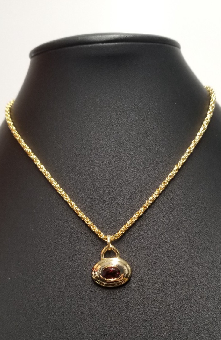 Sereia Rosalie Garnet Pendant Necklace 15″+2″