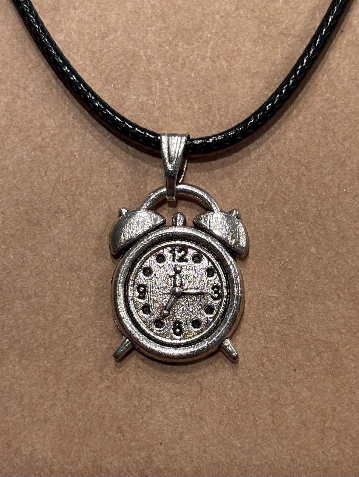 Handmade Silver Clock Necklace Steampunk /boho/ Artistic Clock Jewelry Gift