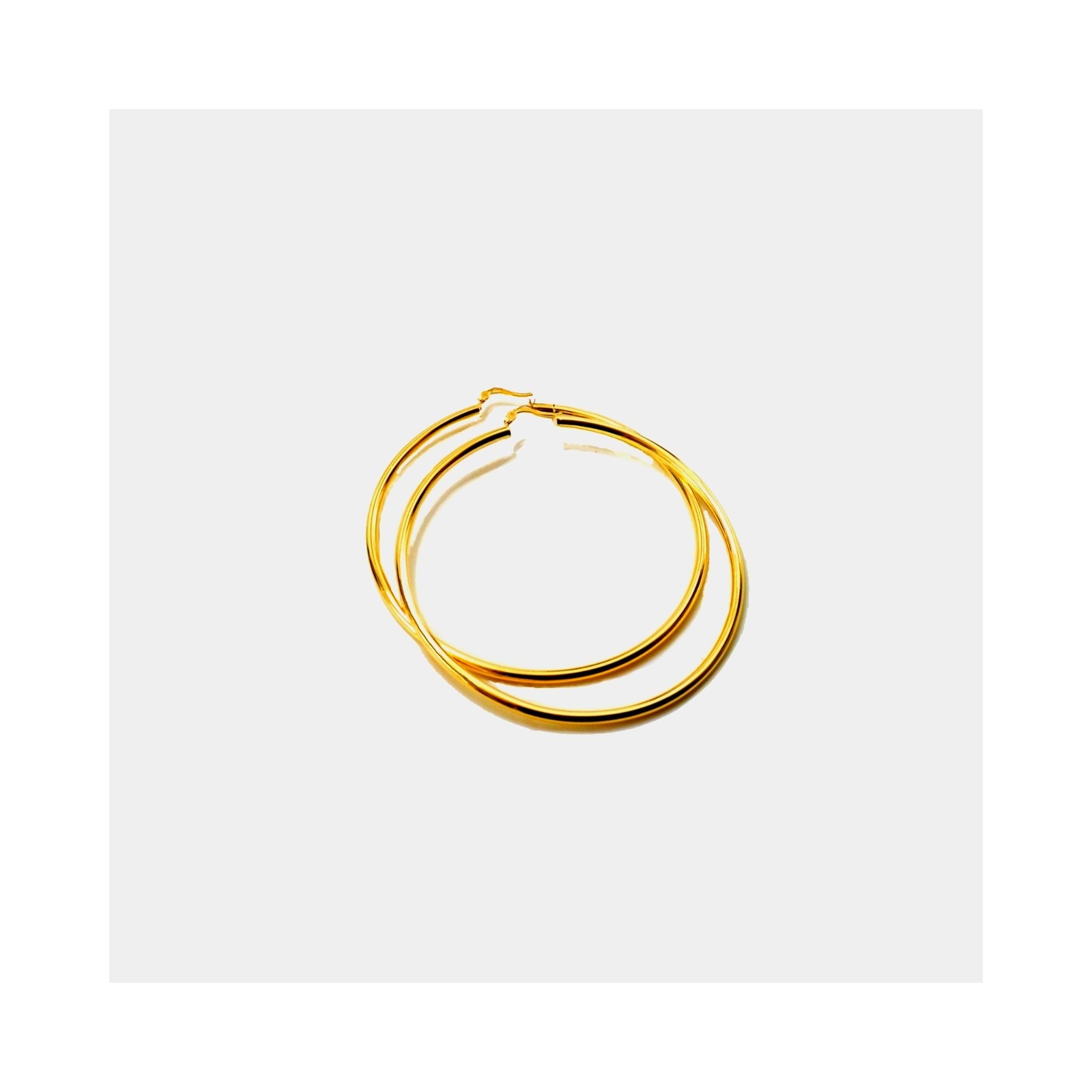 Hoop earrings 1.75 inch Crafted authentic 14K yellow Gold Filled 2 mm tube