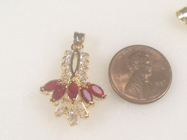 #** 5 PENDANTS * No Blue * DESIGNER VINTAGE WITH SWAROVSKI CRYSTALS LOT 227