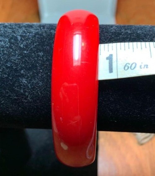 Red Bakelite Chunky Vintage Bracelet Bangle .75″ Diameter Art Deco Jewelry