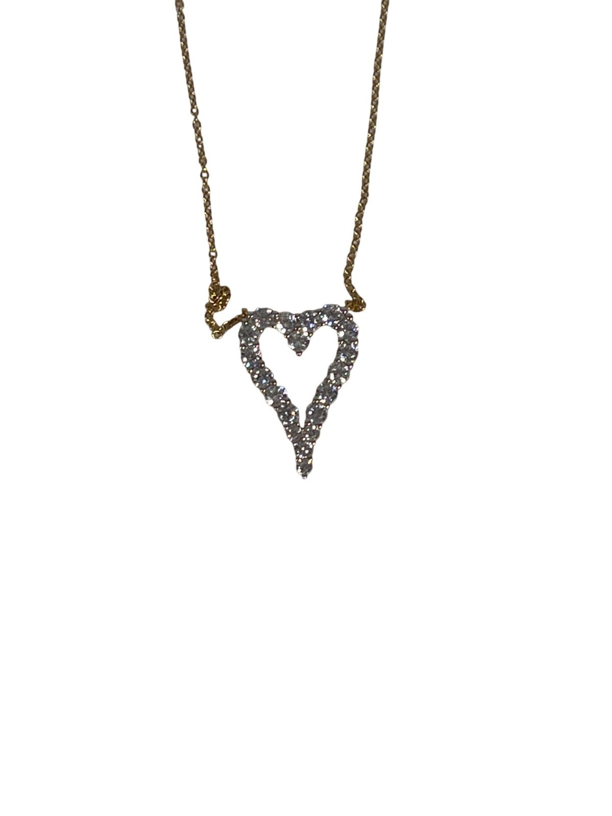 Diamonique X Jennifer Miller Open Heart Pendant Necklace With Chain