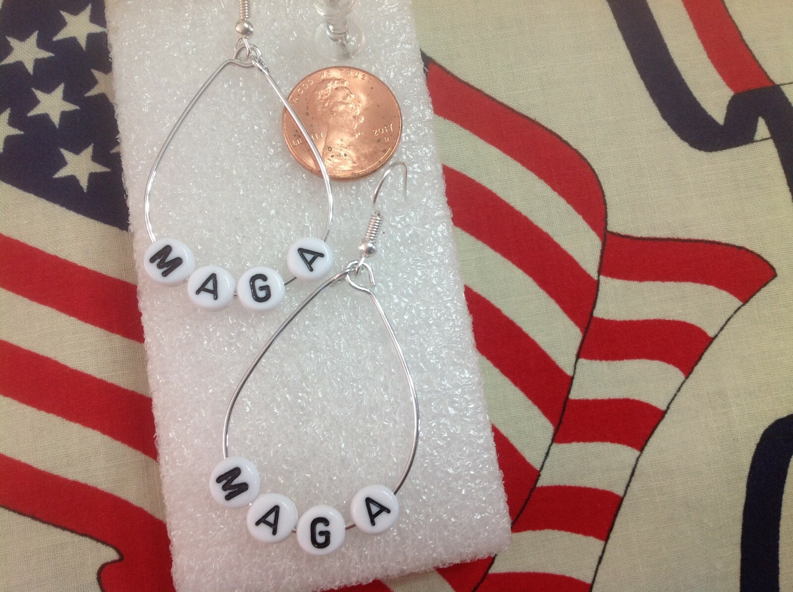 Trump 2024 Earrings Make America Great Again Donald Trump President MAGA