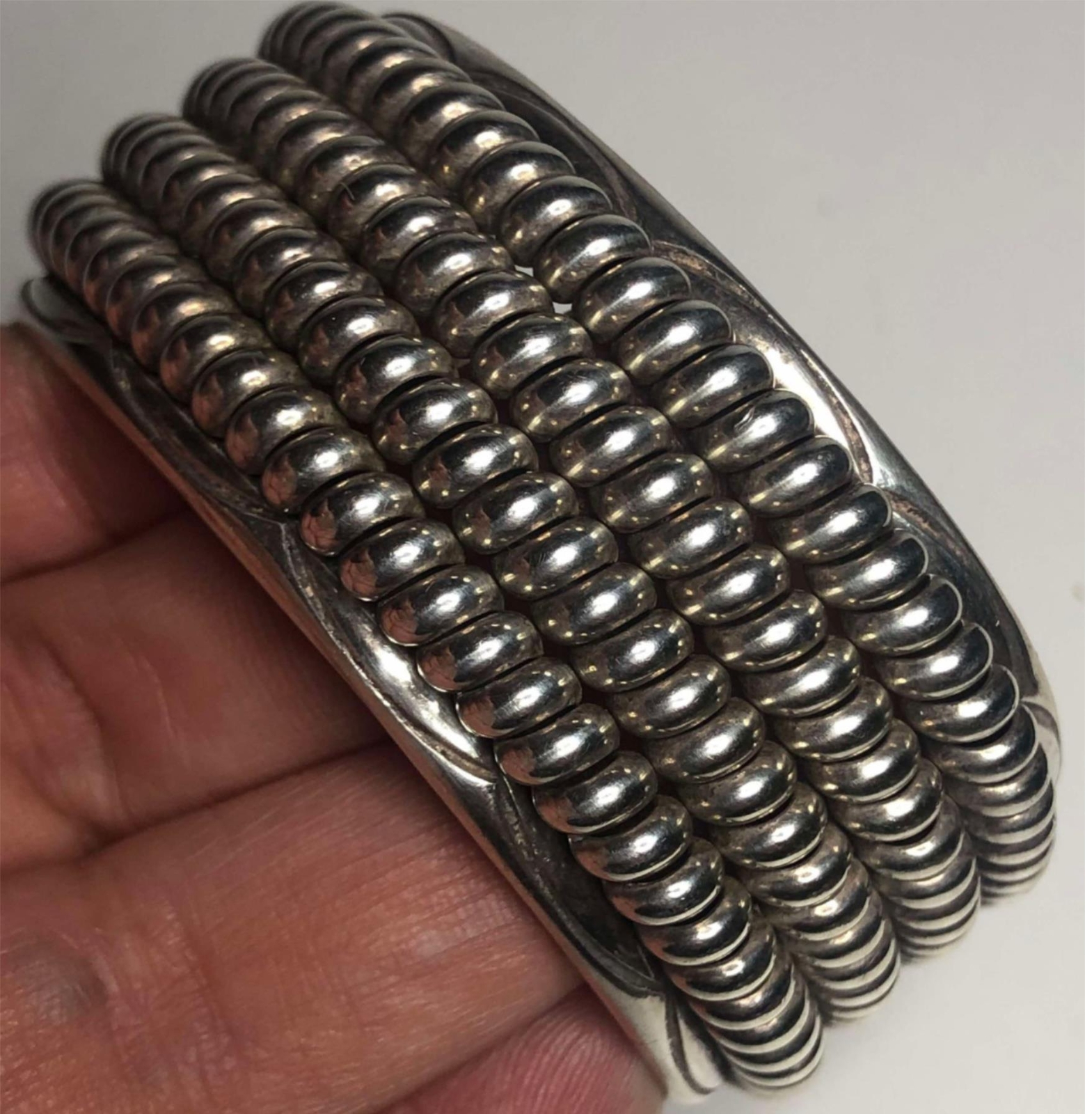 894 925 Sterling Heavy Four Row Coil Navajo Cuff 100g
