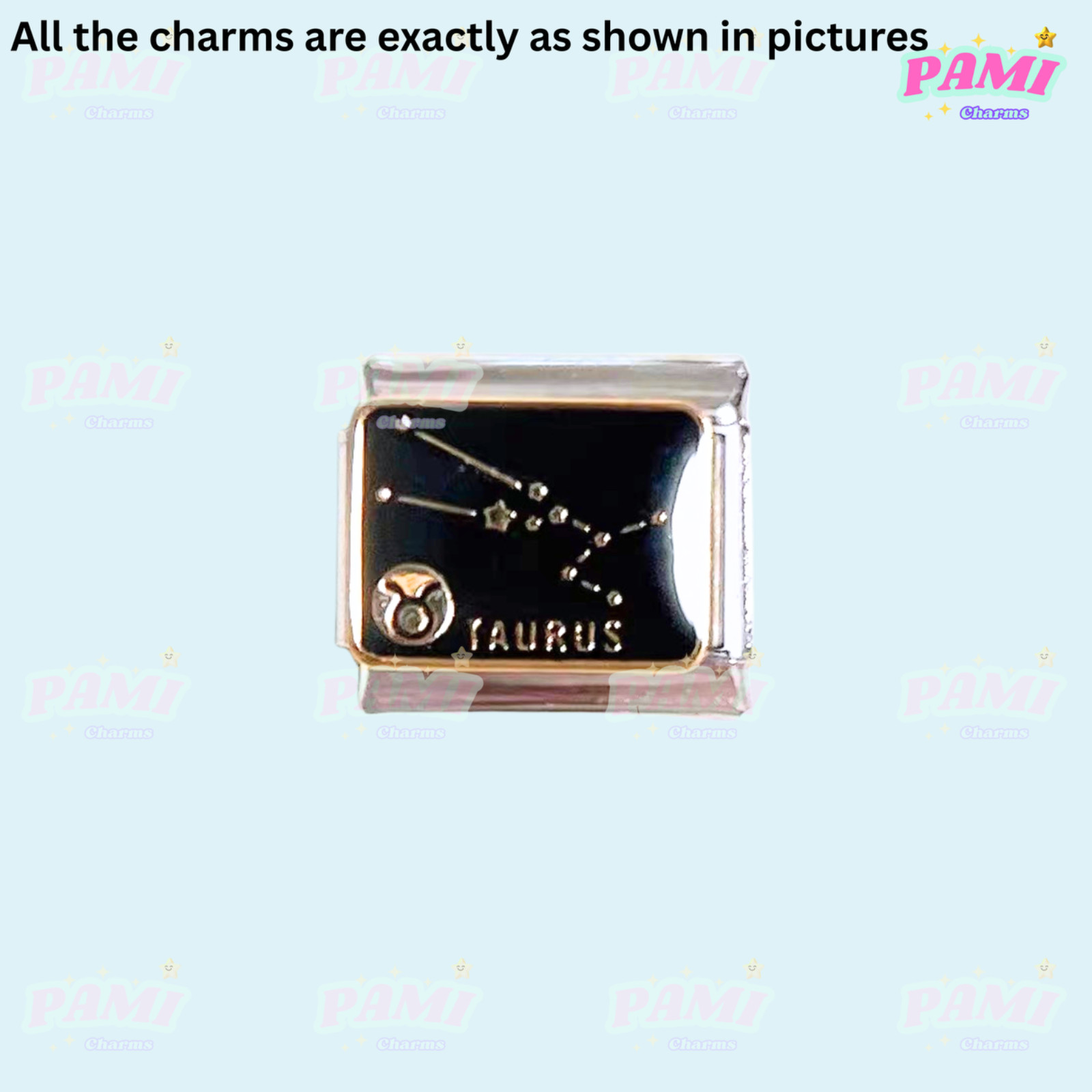 Italian charm 12 zodiac Star signs Fits All major Brands Italian charm bracelet