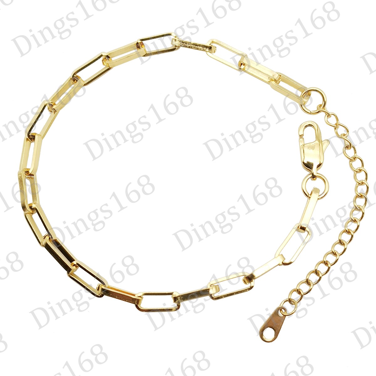 18K Yellow Gold Filled Tarnish-Resistant Paper Clip Chain Bracelet/Anklet 7″-10″