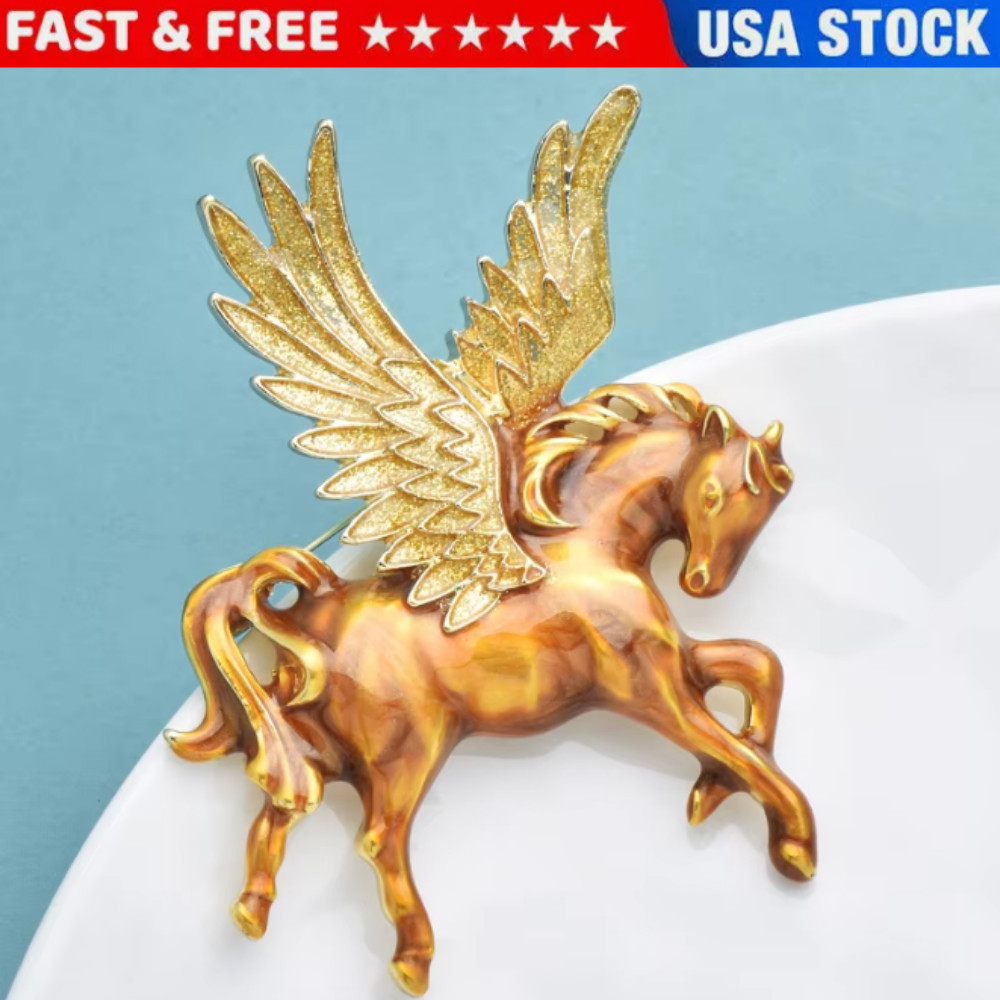 High Quality Enamel Galloping Horse Brooches Luxury Animal Pin Accessories