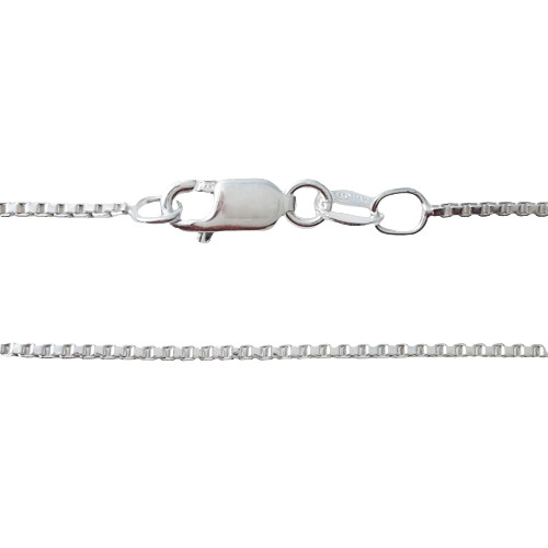 925 Sterling Silver BOX Chain Necklace 1.2 mm 18 20 24 30 36 Inches