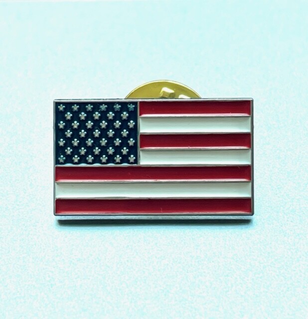 LAPEL PIN -AMERICAN FLAG CLOISONNE -TWO PINS !… The Nicest Pin Listed on Ebay