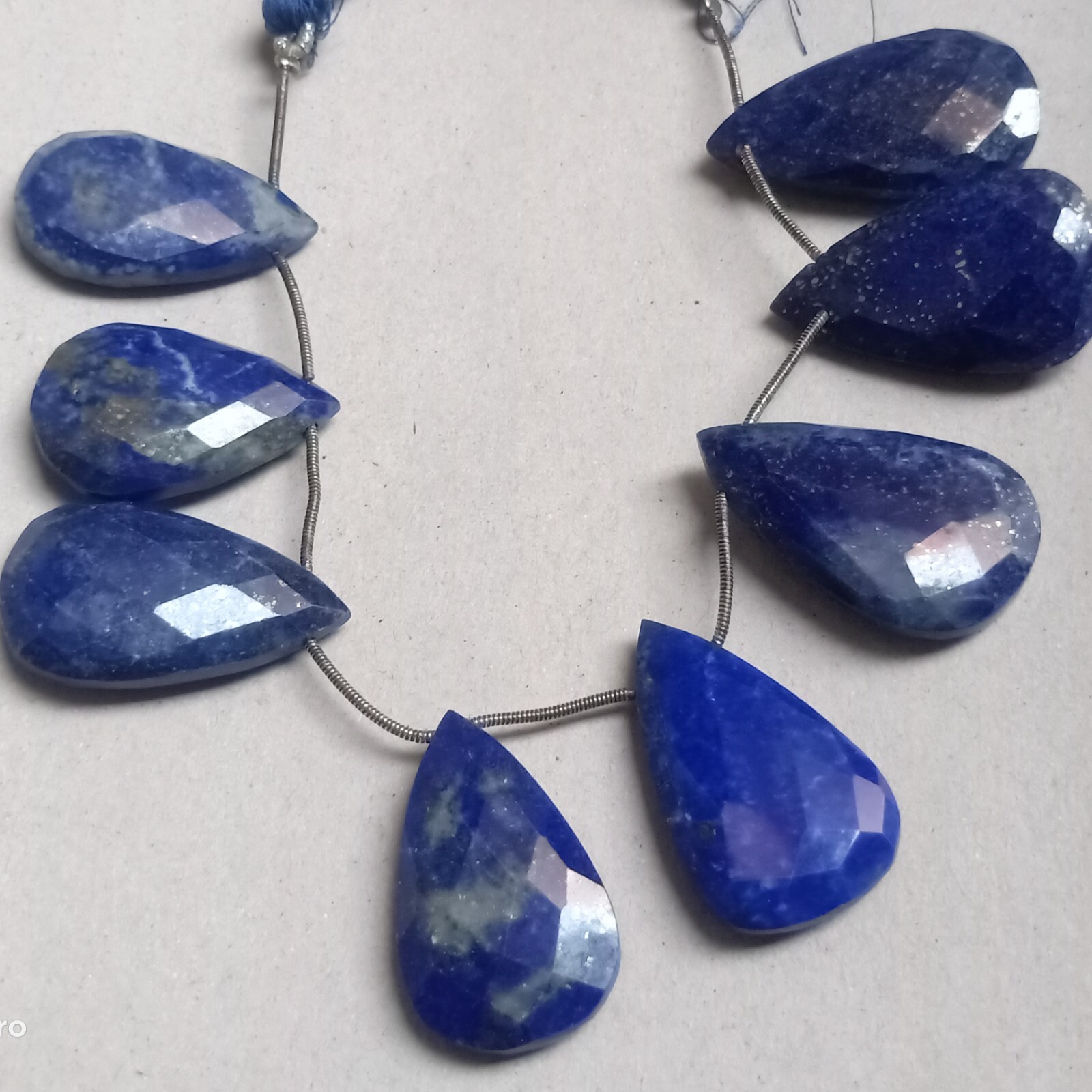 AAA Quality Lapis lazuli pear Gemstone Beads, side Drilled Gemtone ,8inch v5
