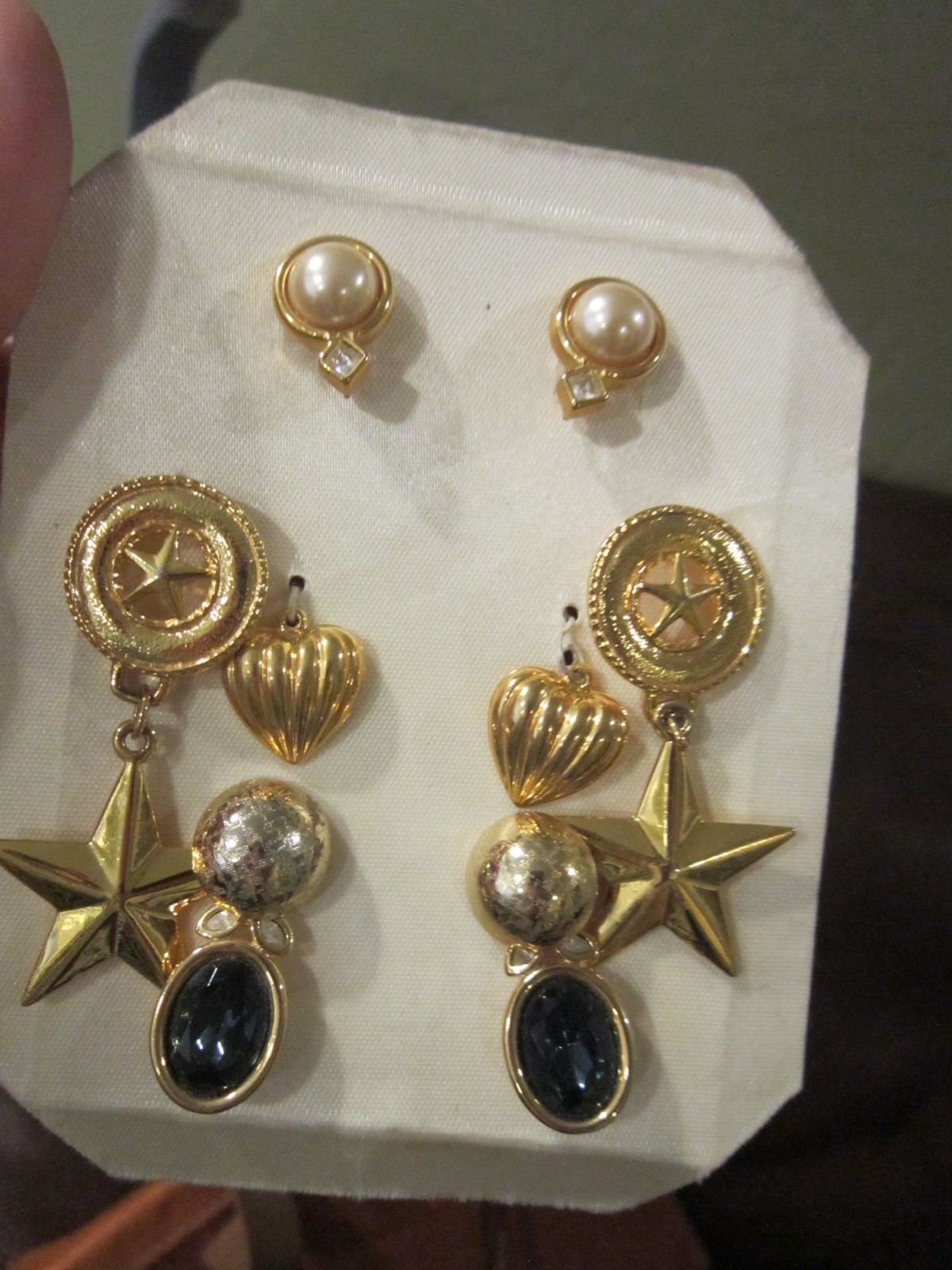 Nolan Miller Glamour Interchangeable Earrings Gold Tone Jewelry Set