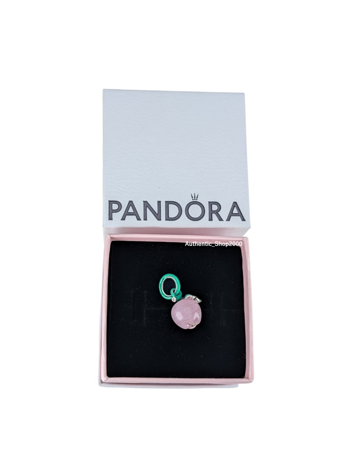 New 100% Authentic PANDORA Moments 925 Murano Glass Pink Apple Charm 794485C01