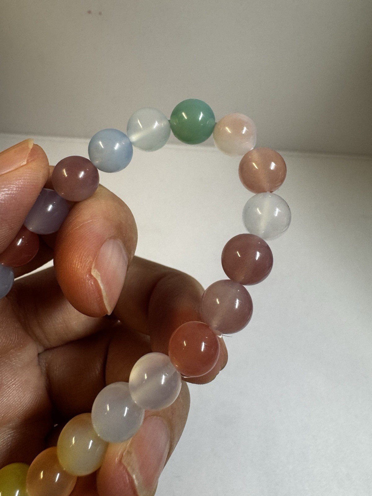 multicolor 8mm round beads yanyuan agate stretch Bracelet new 6.5” good quality