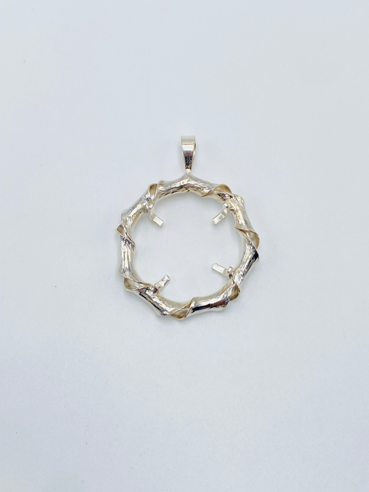 925 Solid Sterling Silver Round Pendant Blank Bezel Holder Coin Handmade